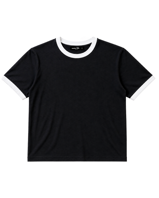 RINGER TEE — BLACK